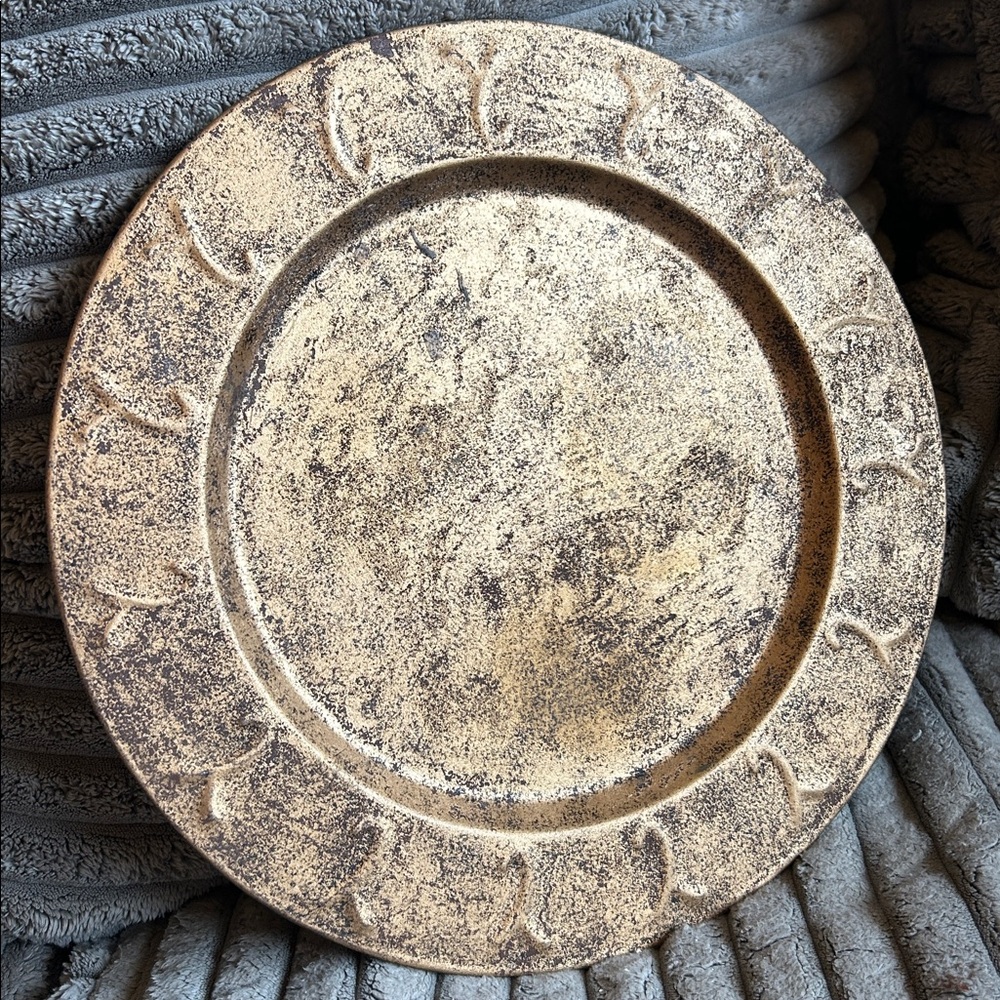 Claire Burke Decorative Pillar Candle Holder Stand 12.5” Diameter Made in India